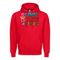 Red candy cane and pink nutcracker ado Zipper Hoodie - AdoDesignShop