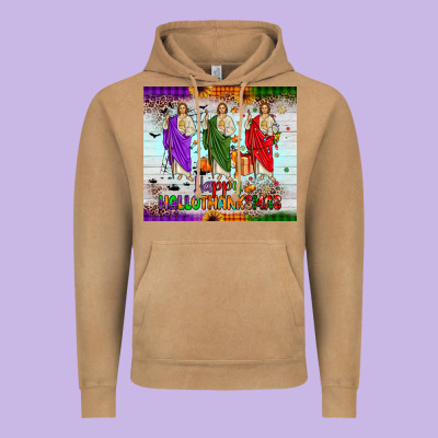 San Judas Happy  Hallothanksmas Vintage Hoodie Designed By Jahusdesignshop