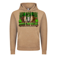 Vintage Coffee happy st. patrick's day horses with leprechaun hat and bandana Vintage Hoodie - RanaPortraitStore