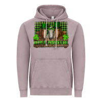 Happy St. Patrick's Day Horses With Leprechaun Hat And Bandana Vintage Hoodie | Teevron