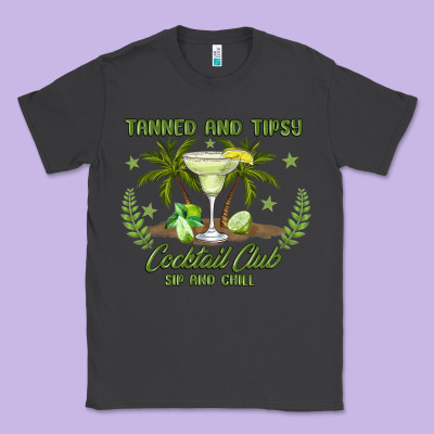 Tanned And Tipsy Cocktail Club Sip And Chill Classic Tee Designed By Jahusdesignshop