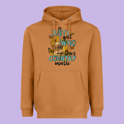 Just A Girl Who Loves Country Music Heavyweight Hoodie Designed By Maliassmallbusiness