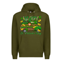 Army Green Happy St. Patricks Day Premium Hoodie - BundleAndBundleShop