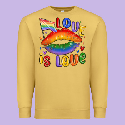 Love Is Love Lips Premium Sweatshirt Designed By Maliassmallbusiness