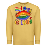 Antique Gold love is love lips Premium Sweatshirt - MaliasSmallBusiness
