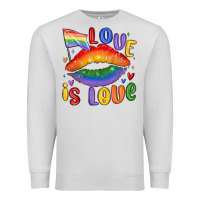 Dove Grey love is love lips Premium Sweatshirt - MaliasSmallBusiness