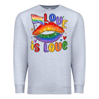 Heather Grey love is love lips Premium Sweatshirt - MaliasSmallBusiness