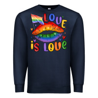 Navy love is love lips Premium Sweatshirt - MaliasSmallBusiness