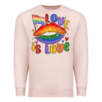 Pale Pink love is love lips Premium Sweatshirt - MaliasSmallBusiness