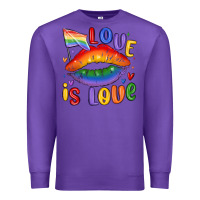 Purple love is love lips Premium Sweatshirt - MaliasSmallBusiness