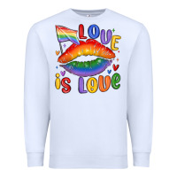 White love is love lips Premium Sweatshirt - MaliasSmallBusiness