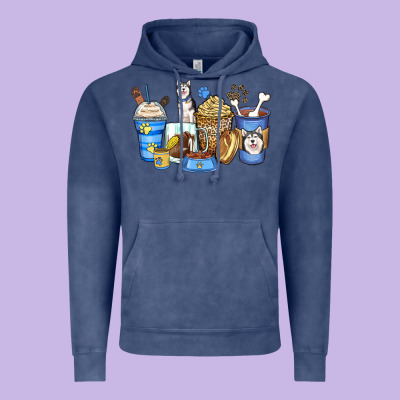 Siberian Husky Coffee Cups Vintage Hoodie Designed By Zillion Design Studio