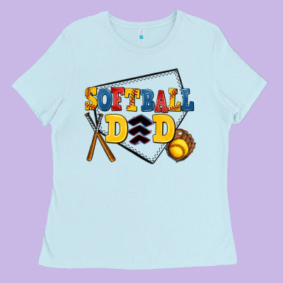 Softball Dad Ladies Tee Designed By Adodesignshop