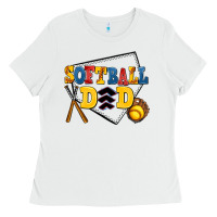 White softball dad Ladies Tee - AdoDesignShop