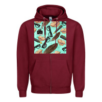 Burgundy literature seamless pattern Zipper Hoodie - BundleAndBundleShop