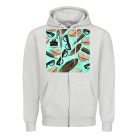 Dove Grey literature seamless pattern Zipper Hoodie - BundleAndBundleShop