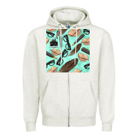 Oatmeal Heather literature seamless pattern Zipper Hoodie - BundleAndBundleShop