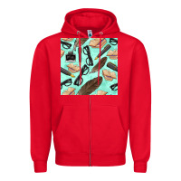 Red literature seamless pattern Zipper Hoodie - BundleAndBundleShop