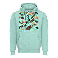 Seafoam literature seamless pattern Zipper Hoodie - BundleAndBundleShop