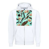 White literature seamless pattern Zipper Hoodie - BundleAndBundleShop