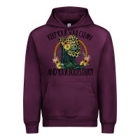 Mauve Wine Keep Your Soul Clean And Your Boots Dırty Cowgirl Boots Urban Hoodie - Bettercallsaul