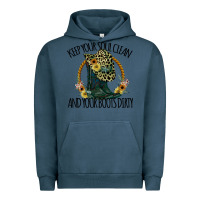 Pigment Midnight Navy Keep Your Soul Clean And Your Boots Dırty Cowgirl Boots Urban Hoodie - Bettercallsaul