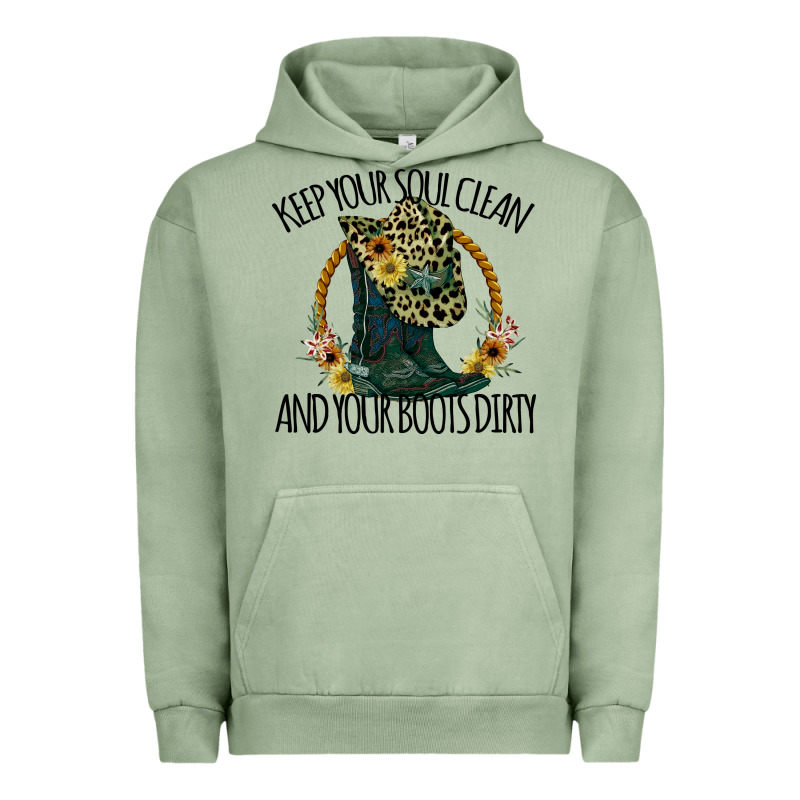 Keep Your Soul Clean And Your Boots Dırty Cowgirl Boots Urban Hoodie by Bettercallsaul | Teevron
