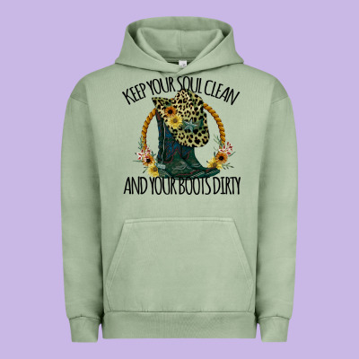 Keep Your Soul Clean And Your Boots Dırty Cowgirl Boots Urban Hoodie Designed By Bettercallsaul