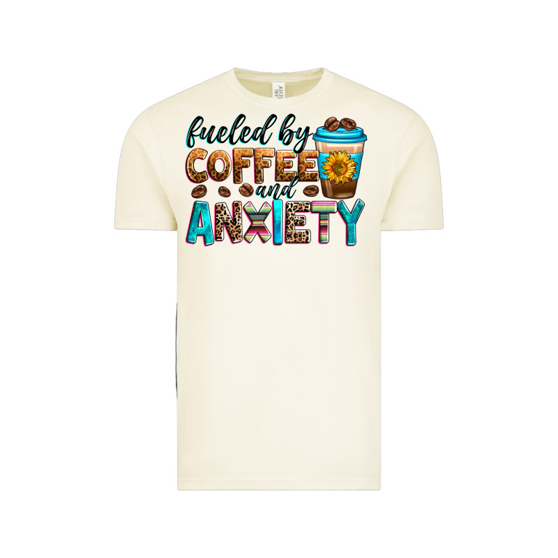 Fueled By Coffee And Anxiety Vintage Tee by Zillion Design Studio | Teevron