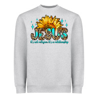 Heather Grey jesus it s not religion it s a relationship Heavyweight Sweatshirt - Zillion Design Studio