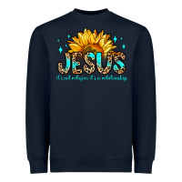 Navy jesus it s not religion it s a relationship Heavyweight Sweatshirt - Zillion Design Studio