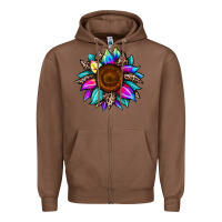 Chestnut sunflower tie dye Zipper Hoodie - JahusDesignShop