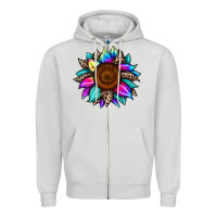 Dove Grey sunflower tie dye Zipper Hoodie - JahusDesignShop
