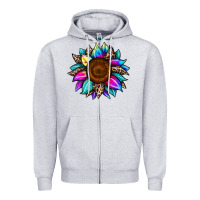Heather Grey sunflower tie dye Zipper Hoodie - JahusDesignShop