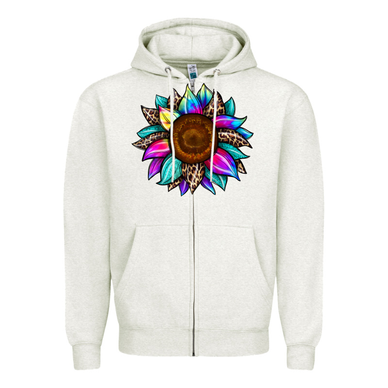 Sunflower Tie Dye Zipper Hoodie by JahusDesignShop | Teevron