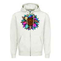 Oatmeal Heather sunflower tie dye Zipper Hoodie - JahusDesignShop
