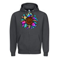 Smoke sunflower tie dye Zipper Hoodie - JahusDesignShop
