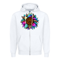 White sunflower tie dye Zipper Hoodie - JahusDesignShop