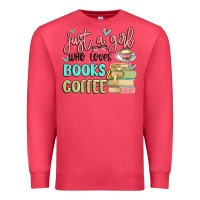 Cardinal just a girl who loves books and coffee Premium Sweatshirt - MaliasSmallBusiness