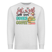 Oatmeal Heather just a girl who loves books and coffee Premium Sweatshirt - MaliasSmallBusiness