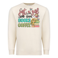 Sandshell just a girl who loves books and coffee Premium Sweatshirt - MaliasSmallBusiness