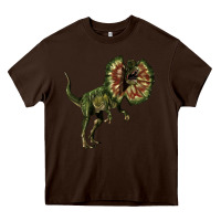 Chocolate Brown Dilophosaurus Heavy Core Tee - LillyAllenDesigns