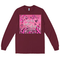 Burgundy nobody fight's alone Long Sleeve Tee - AdoDesignShop
