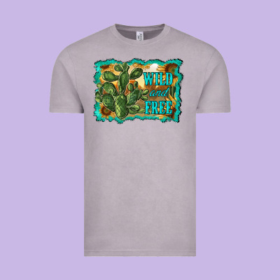Wild And Free Cactus Vintage Tee Designed By Ranaportraitstore