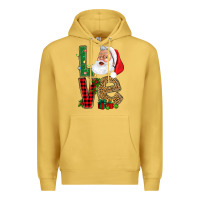 Antique Gold Love With Santa Portrait Premium Hoodie - BundleAndBundleShop