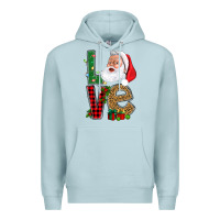 Blue Mist Love With Santa Portrait Premium Hoodie - BundleAndBundleShop
