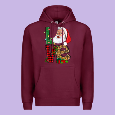 Love With Santa Portrait Premium Hoodie Designed By Bundleandbundleshop