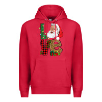 Cardinal Love With Santa Portrait Premium Hoodie - BundleAndBundleShop