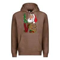 Chestnut Love With Santa Portrait Premium Hoodie - BundleAndBundleShop