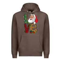 Coffee Love With Santa Portrait Premium Hoodie - BundleAndBundleShop